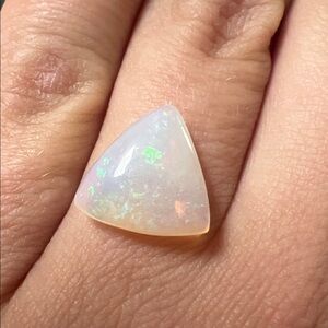 Iridescent Triangle Jelly Opal Loose Gemstone